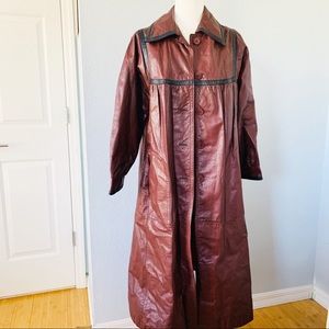 Suburban Heritage Burgundy Leather Trench Coat S/M